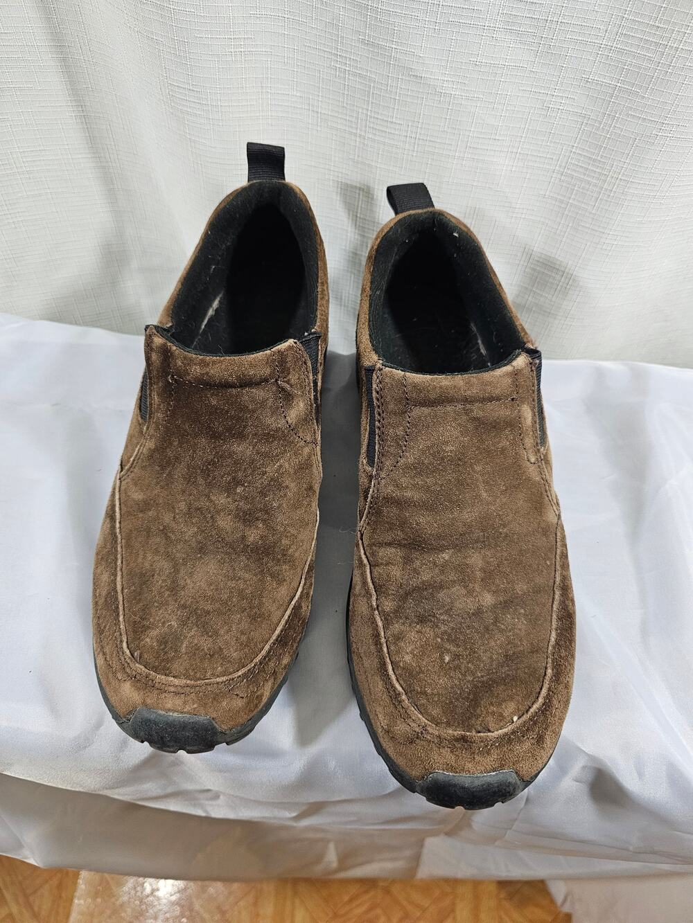 MEN'S CABELA 82-3531 MOCK SUEDE LEATHER LOAFERS SZ 9.5M